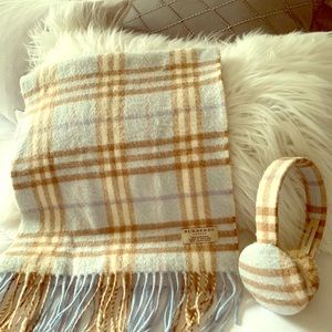 Burberry Cashmere Scarf & Earmuffs Set - Authentic